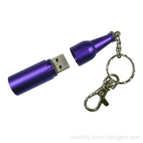 Metal Bottle Style USB Flash Drive with Built-in Password Protection, Supports Plug-and-play